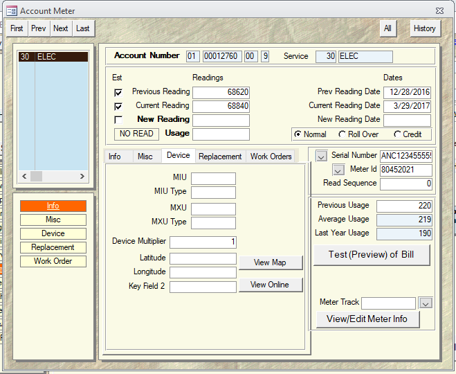 screenshot of Banyon Utility Billing